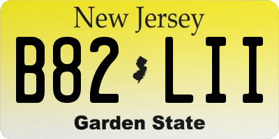 NJ license plate B82LII