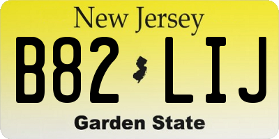 NJ license plate B82LIJ