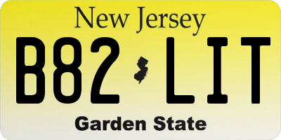 NJ license plate B82LIT