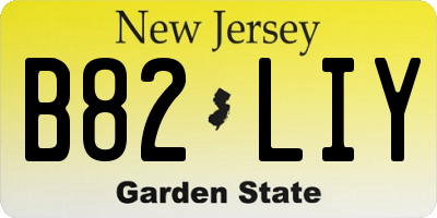 NJ license plate B82LIY