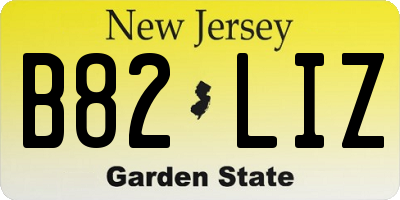 NJ license plate B82LIZ