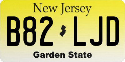 NJ license plate B82LJD