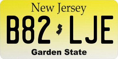 NJ license plate B82LJE