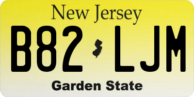 NJ license plate B82LJM
