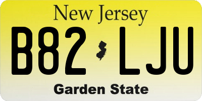 NJ license plate B82LJU