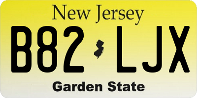 NJ license plate B82LJX
