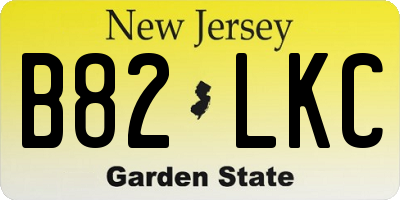 NJ license plate B82LKC
