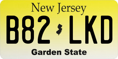 NJ license plate B82LKD