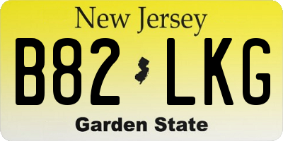 NJ license plate B82LKG