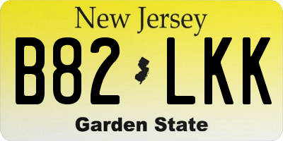 NJ license plate B82LKK