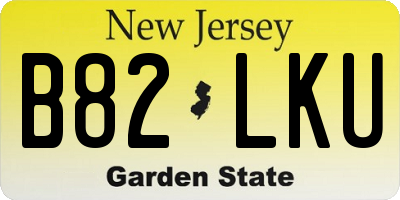 NJ license plate B82LKU