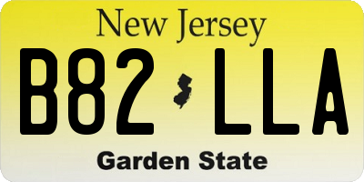 NJ license plate B82LLA