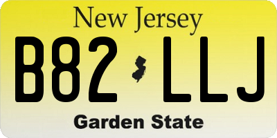 NJ license plate B82LLJ