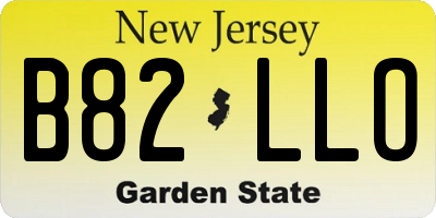 NJ license plate B82LLO