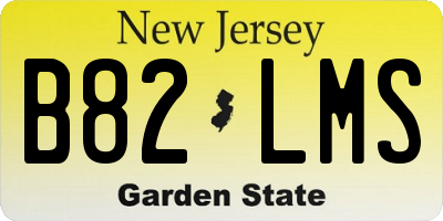 NJ license plate B82LMS