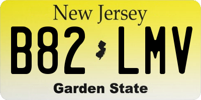 NJ license plate B82LMV