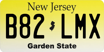 NJ license plate B82LMX