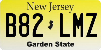 NJ license plate B82LMZ