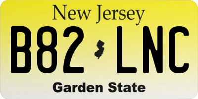 NJ license plate B82LNC