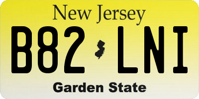 NJ license plate B82LNI