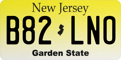 NJ license plate B82LNO