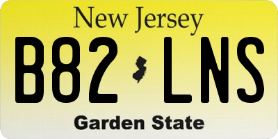 NJ license plate B82LNS