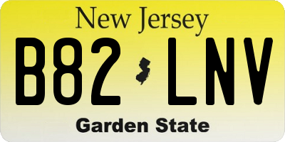 NJ license plate B82LNV