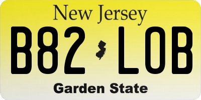 NJ license plate B82LOB