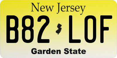 NJ license plate B82LOF