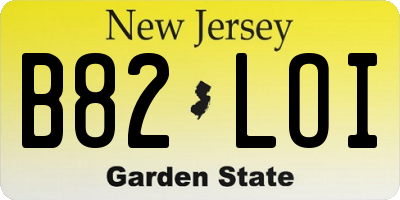 NJ license plate B82LOI