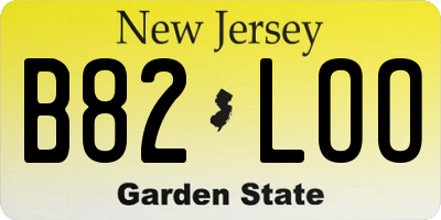 NJ license plate B82LOO