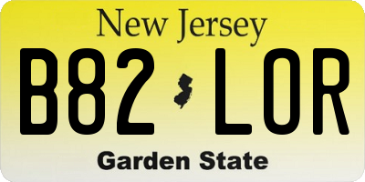 NJ license plate B82LOR