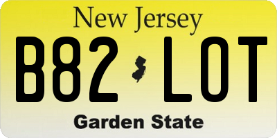 NJ license plate B82LOT
