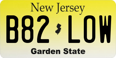 NJ license plate B82LOW