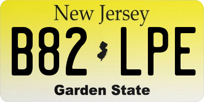 NJ license plate B82LPE