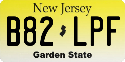 NJ license plate B82LPF