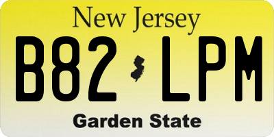 NJ license plate B82LPM