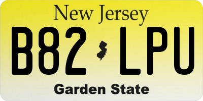 NJ license plate B82LPU