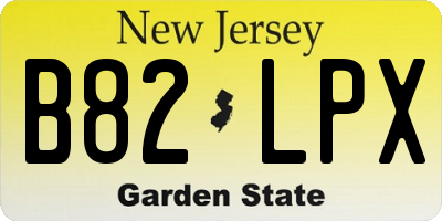 NJ license plate B82LPX