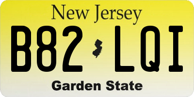 NJ license plate B82LQI