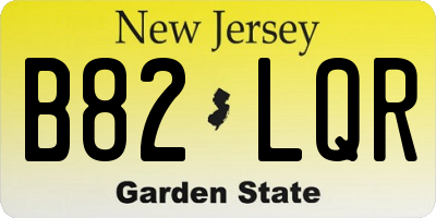 NJ license plate B82LQR