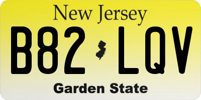 NJ license plate B82LQV