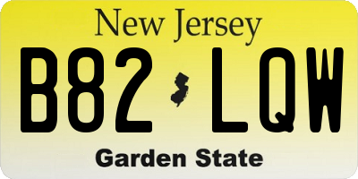 NJ license plate B82LQW