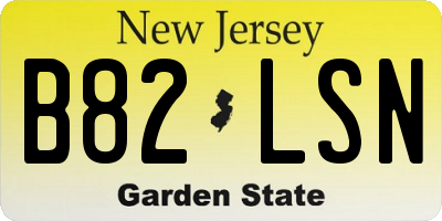 NJ license plate B82LSN