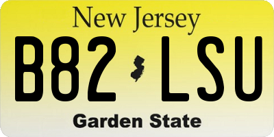 NJ license plate B82LSU