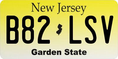 NJ license plate B82LSV