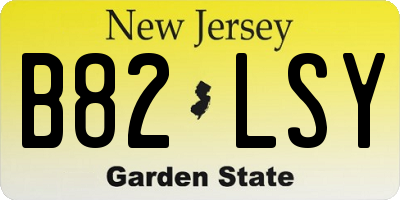 NJ license plate B82LSY