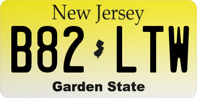 NJ license plate B82LTW