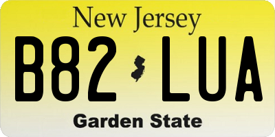 NJ license plate B82LUA