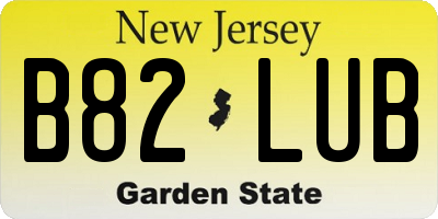 NJ license plate B82LUB